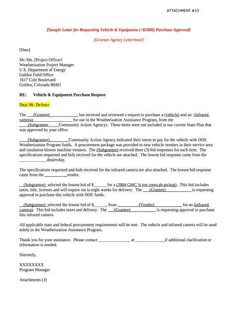 Request for Authority to Purchase Vehicle .